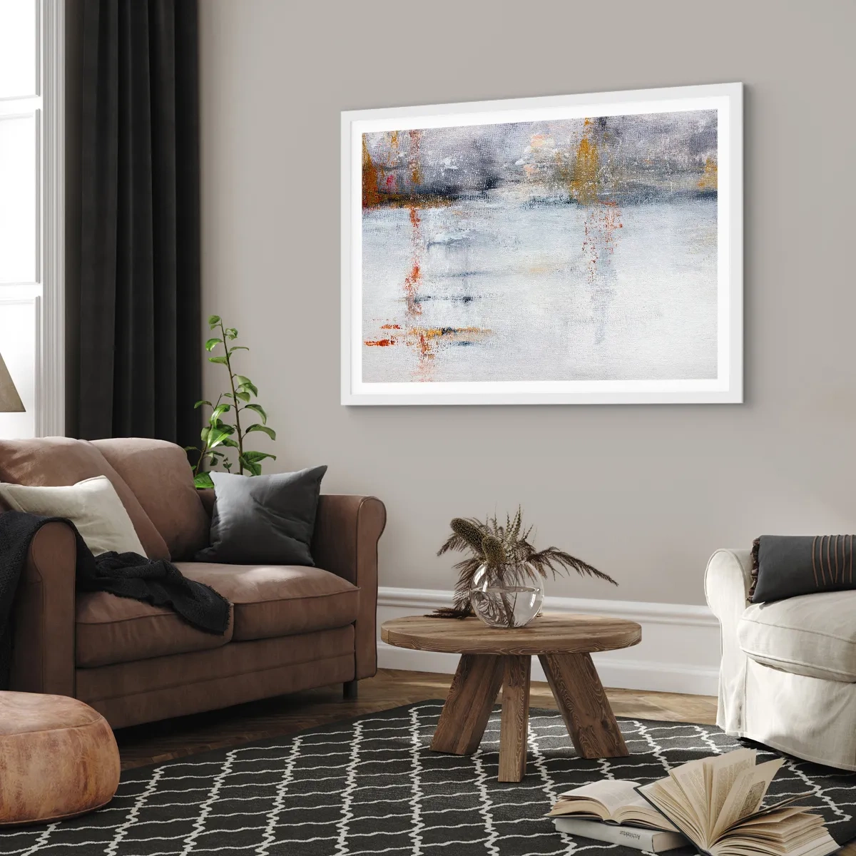 Poster in einem weißen Rahmen - Hinter dem Luftvorhang - 40x30 cm