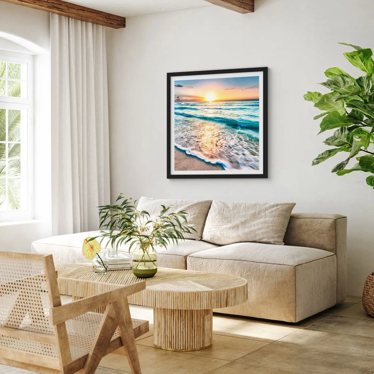 Poster in einem schwarzem Rahmen - Ein Blick lohnt sich - 30x30 cm