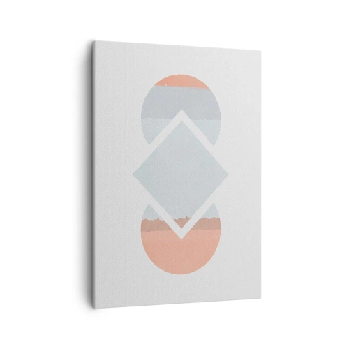 Bild auf Leinwand - Leinwandbild - Ein minimalistisches Gemälde mit geometrischen Formen - 50x70cm - Die Situation ist klar - Moderne Wanddekoration für Wohnzimmer und Schlafzimmer ARTTOR