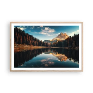 Poster in einem Rahmen aus heller Eiche - Doppelte Landschaft - 91x61 cm