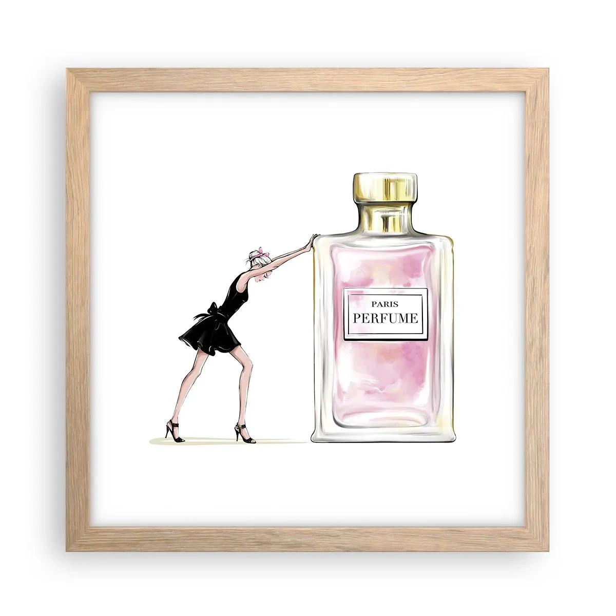 Poster in einem Rahmen aus heller Eiche - Essenz der Weiblichkeit - 30x30 cm