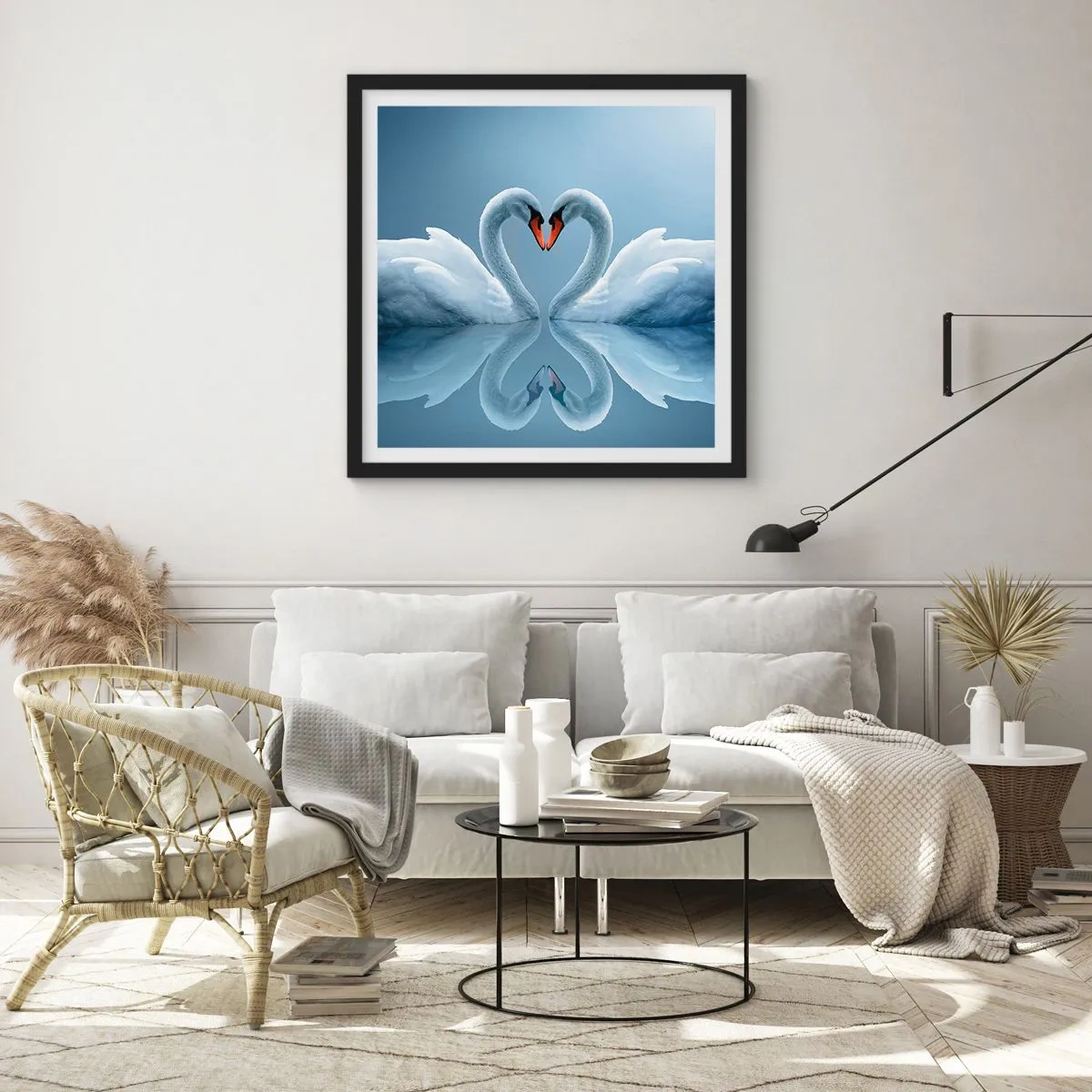Poster in einem schwarzem Rahmen - Zeit für die Liebe - 30x30 cm