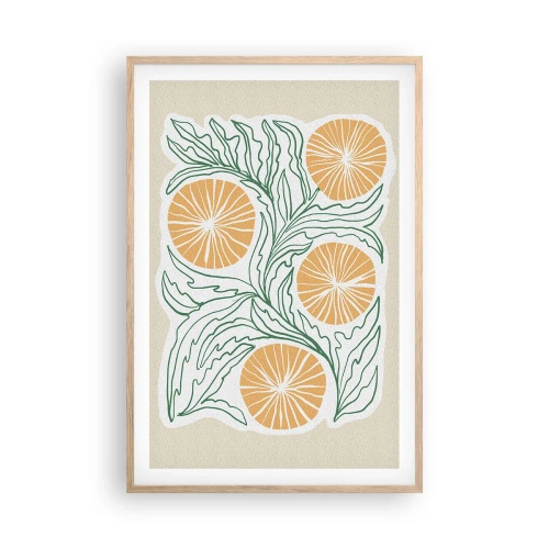 Poster in einem Rahmen aus heller Eiche - Ethnisch mit einem Hauch von Abstraktion - 61x91 cm