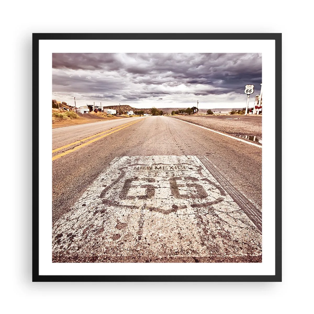 Poster in einem schwarzem Rahmen - Mother Road - eine amerikanische Legende - 60x60 cm