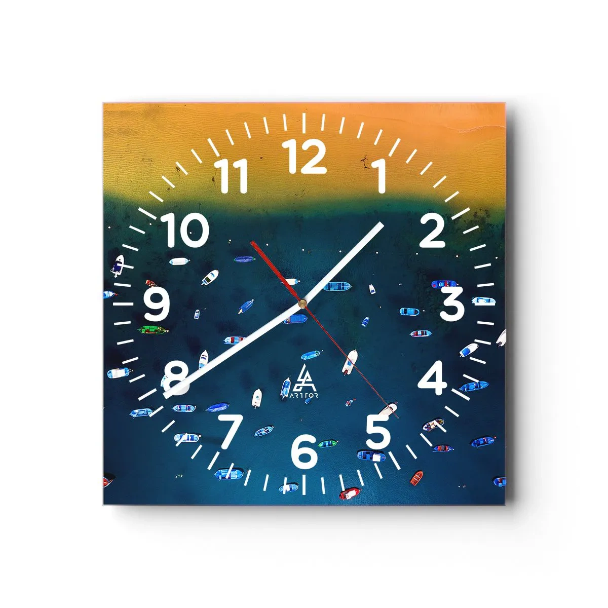 Wanduhr - Glasuhr - Feiertagsspiel - 30x30 cm