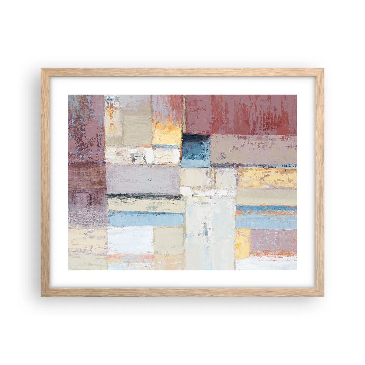 Poster in einem Rahmen aus heller Eiche - Ruhe der Geometrie - 50x40 cm