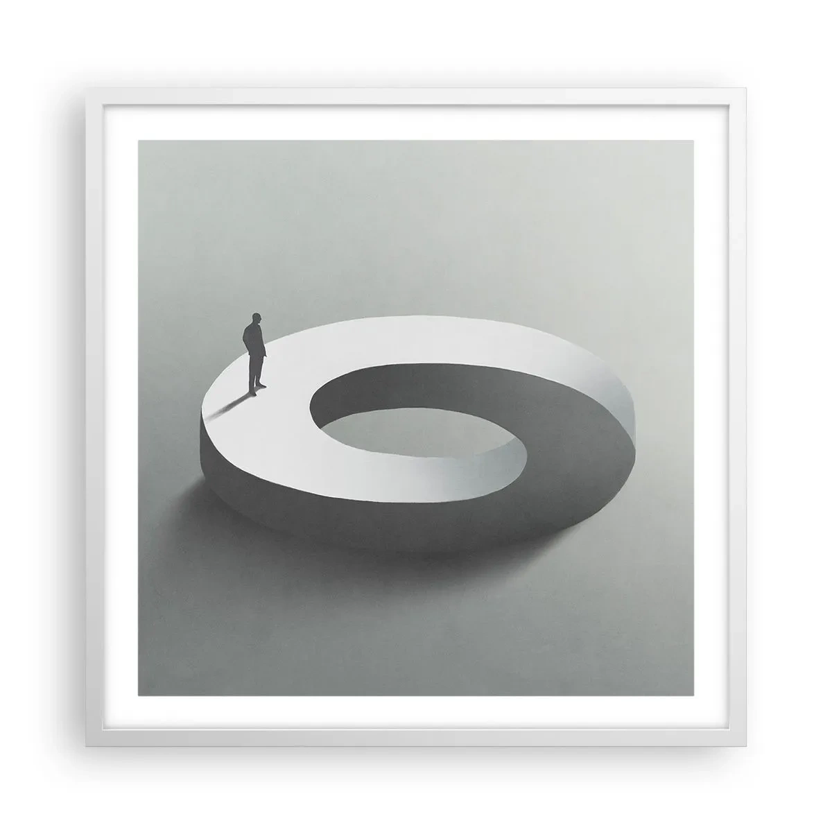 Poster in einem weißen Rahmen - Und wie soll man davon klug werden - 60x60 cm