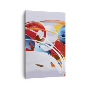 Bild auf Leinwand - Leinwandbild - Bunte Abstraktion mit dynamischen Linien und lebendigen Farben - 80x120cm - Der Tanz der Elemente - Moderne Wanddekoration für Wohnzimmer und Schlafzimmer ARTTOR