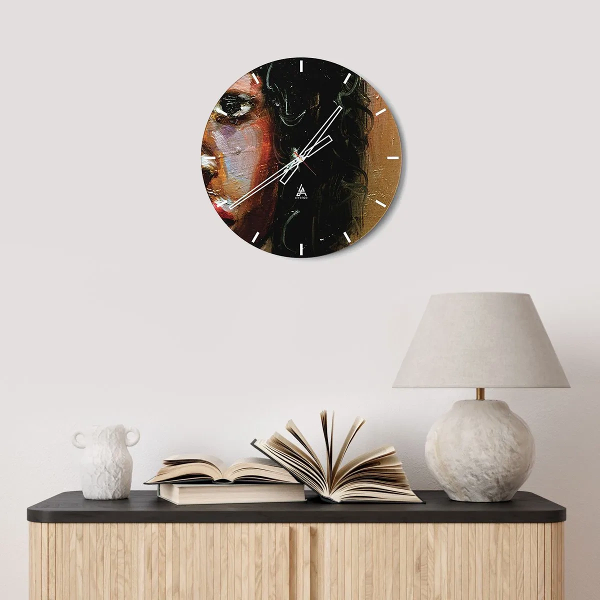 Wanduhr - Glasuhr - Schwarz und Glanz - 30x30 cm