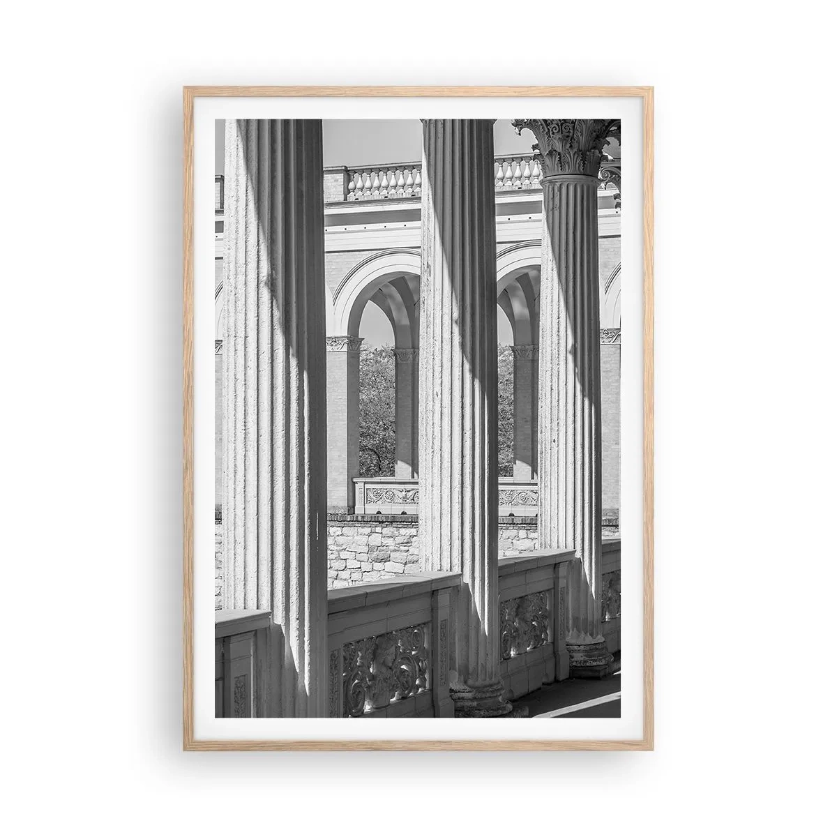 Poster in einem Rahmen aus heller Eiche - Sonnige Arkade - 70x100 cm