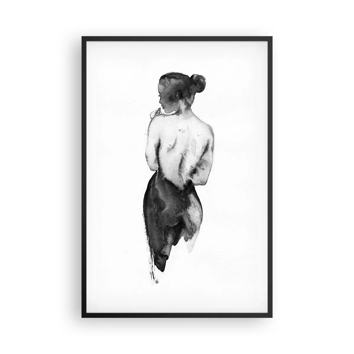 Poster in einem schwarzem Rahmen - Bei ihr verschwindet die Welt - 61x91 cm