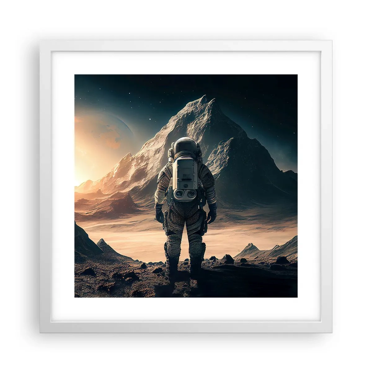 Poster in einem weißen Rahmen - Neue Herausforderung - 40x40 cm