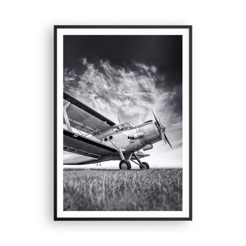 Poster in einem schwarzem Rahmen - Der geflügelte Wanderer - 70x100 cm