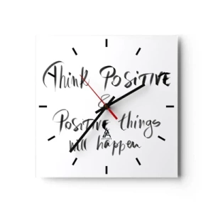 Wanduhr - Glasuhr - Wie soll man leben? - 40x40 cm