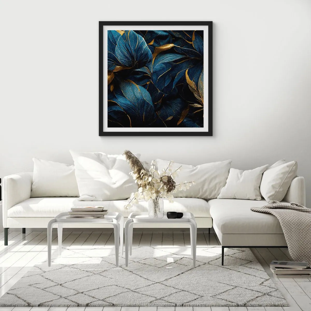 Poster in einem schwarzem Rahmen - Mit Gold gefüttert - 60x60 cm