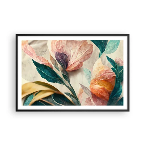 Poster in einem schwarzem Rahmen - Blumen der südlichen Inseln - 91x61 cm