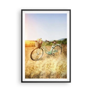 Poster in einem schwarzem Rahmen - Ich bleibe eine Weile hier - 61x91 cm