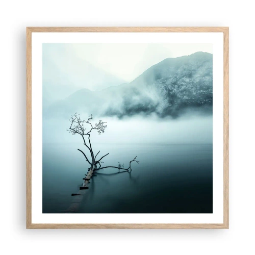 Poster in einem Rahmen aus heller Eiche - Aus Wasser und Nebel - 60x60 cm