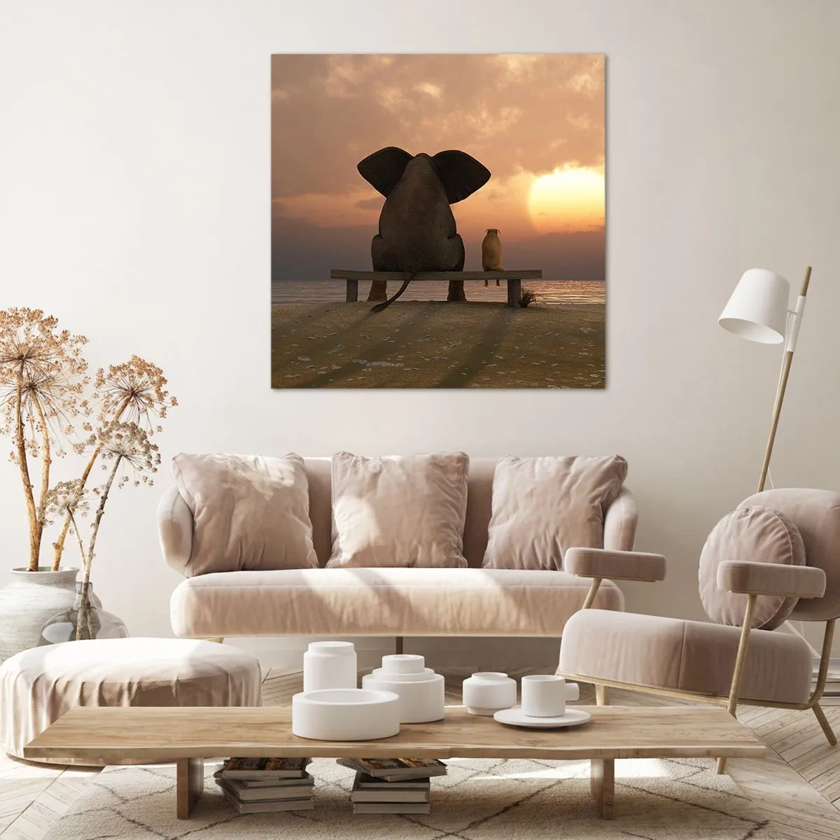 Bild auf Leinwand - Leinwandbild - Es tut gut zusammen zu schweigen - 40x40 cm