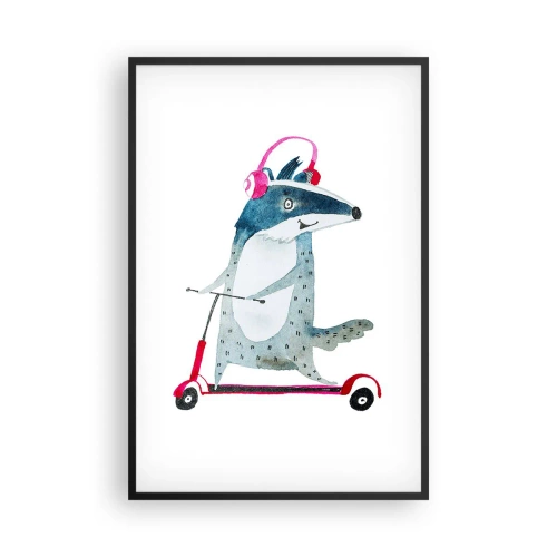 Poster in einem schwarzem Rahmen - Dachsfreude - 61x91 cm