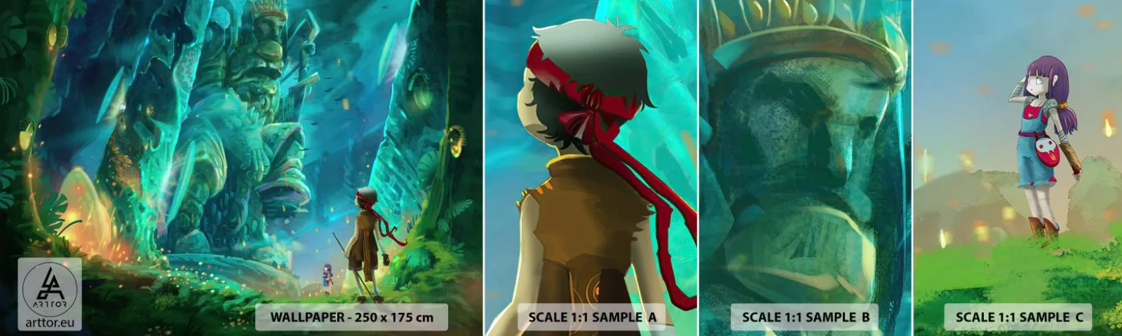 Fototapetenmuster Standard Eco - Aus dem großen Märchenbuch - Fantasie, Märchen für Kinder, Märchen - 100x30 cm