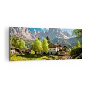 Bild auf Leinwand - Leinwandbild - Alpenidylle - 100x40 cm