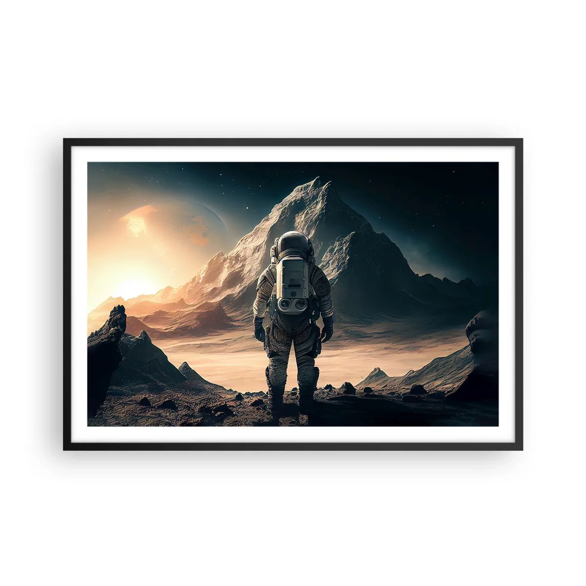 Poster in einem schwarzem Rahmen - Neue Herausforderung - 91x61 cm