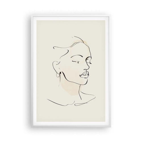 Poster in einem weißen Rahmen - Eine bestimmte Linie - 70x100 cm