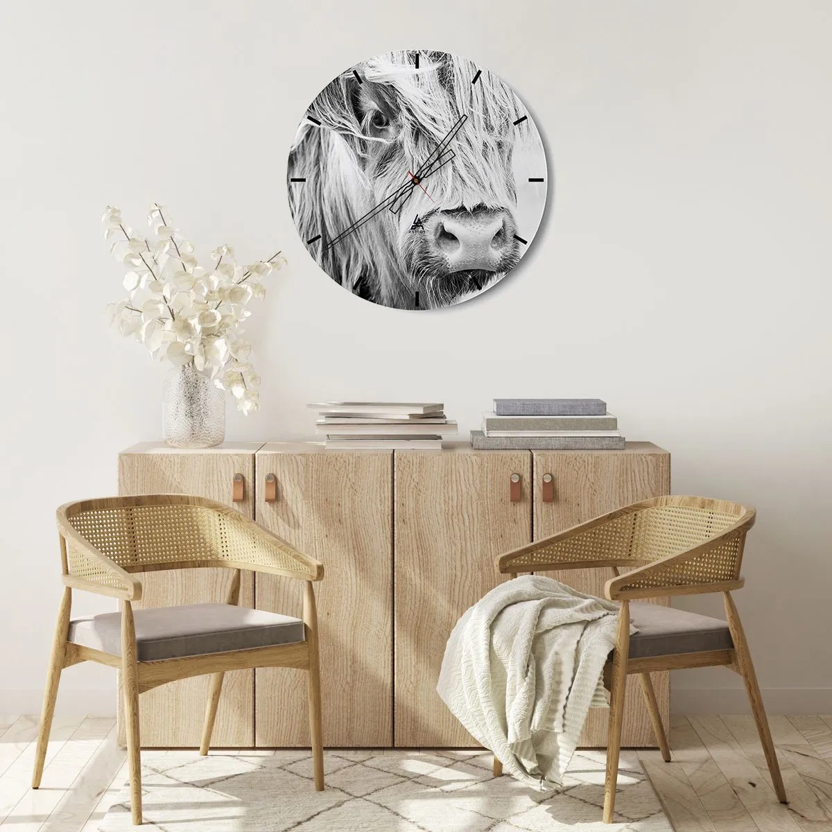 Wanduhr - Glasuhr - Schottische Wildheit - 40x40 cm