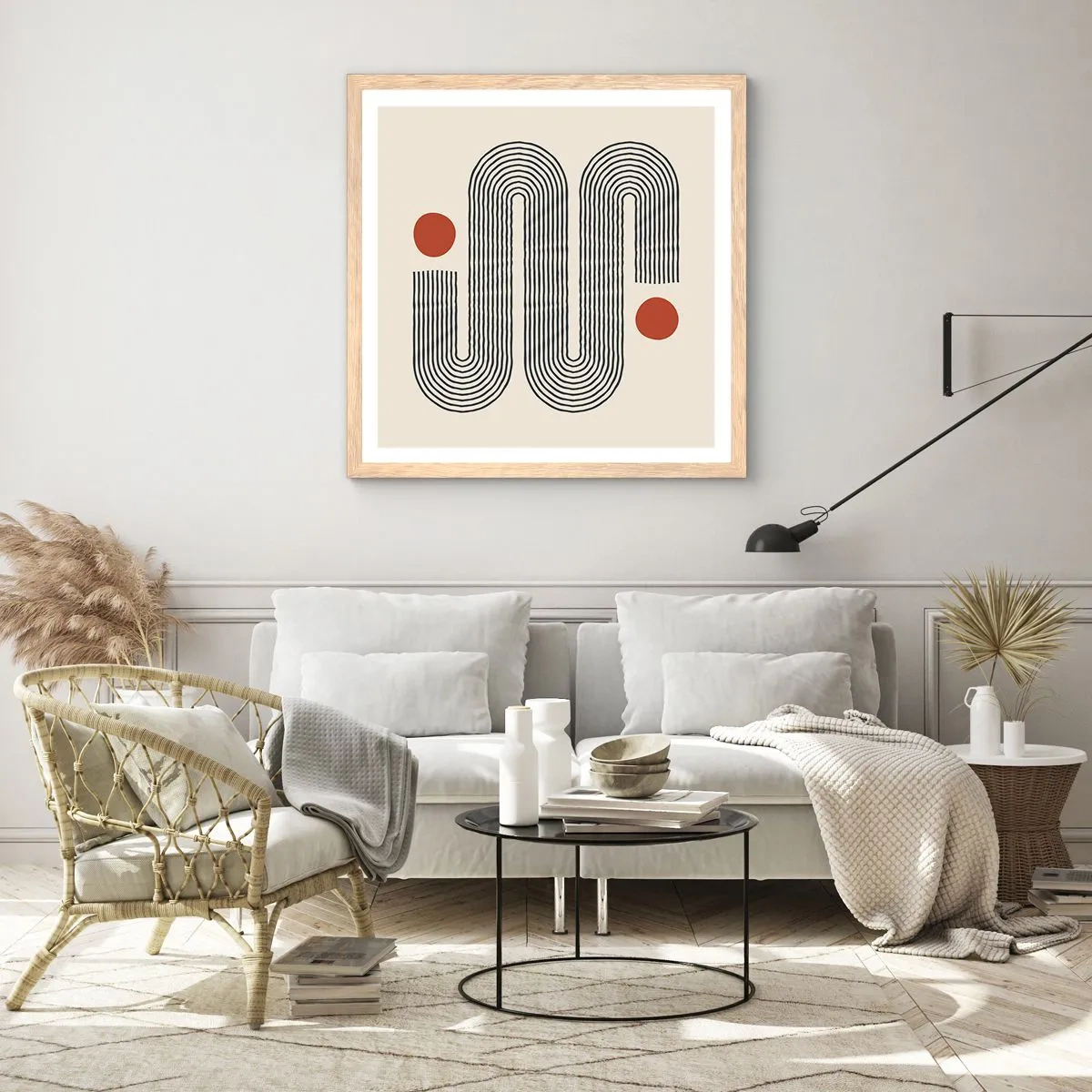 Poster in einem Rahmen aus heller Eiche - Vom Anfang bis zum Ende - 50x50 cm