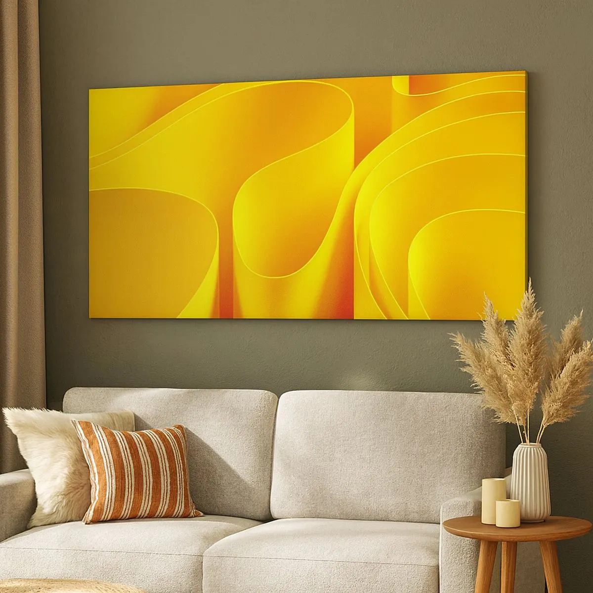 Bild auf Leinwand - Leinwandbild - Wie Sonnenwellen - 100x40 cm