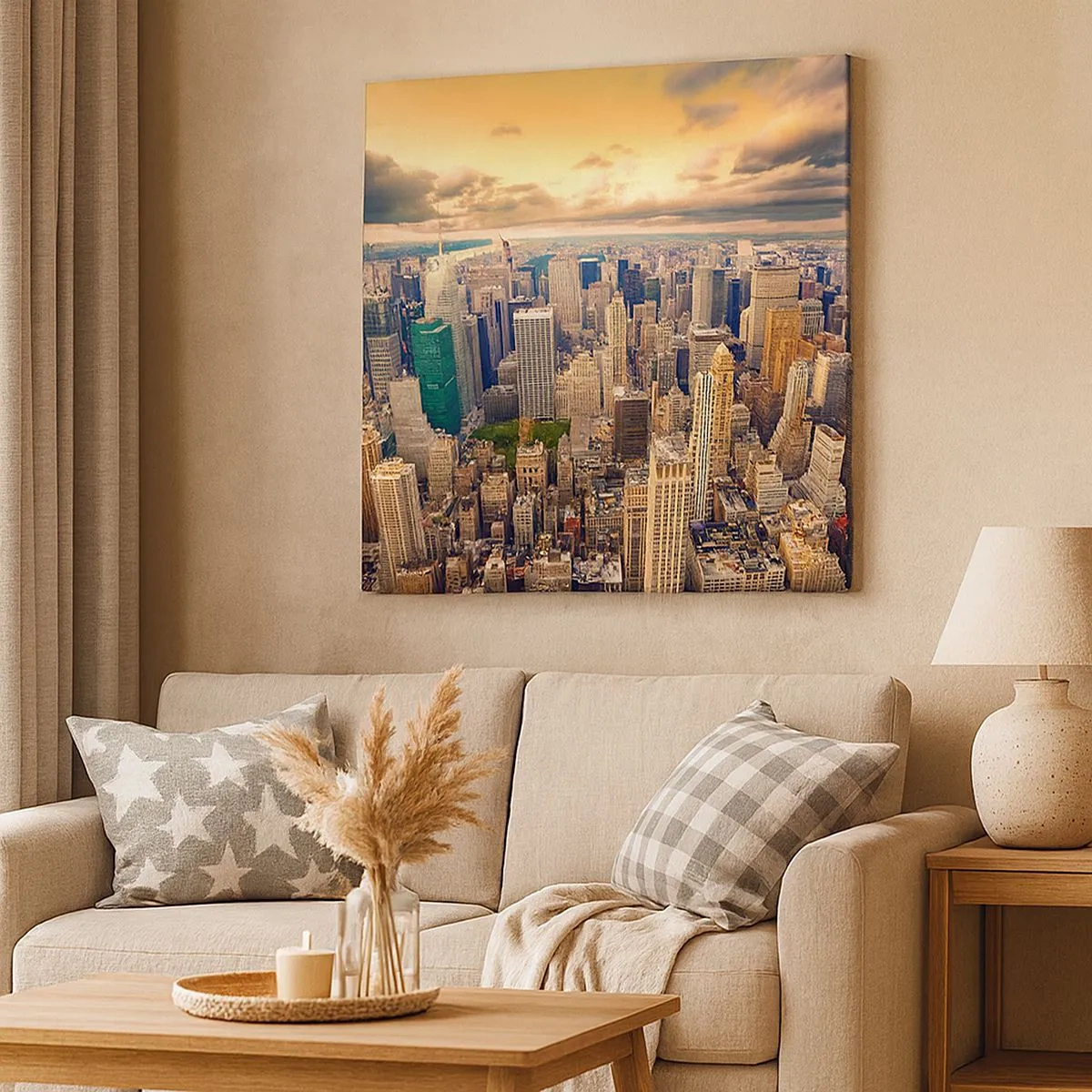 Bild auf Leinwand - Leinwandbild - Vergoldete Metropole - 30x30 cm