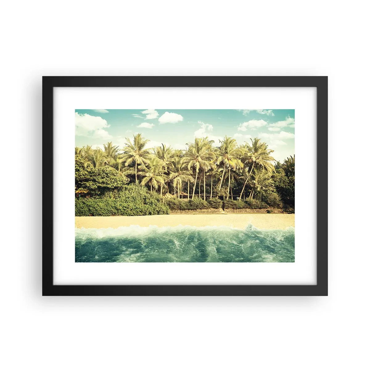 Poster in einem schwarzem Rahmen - Wie wäre es hier? - 40x30 cm