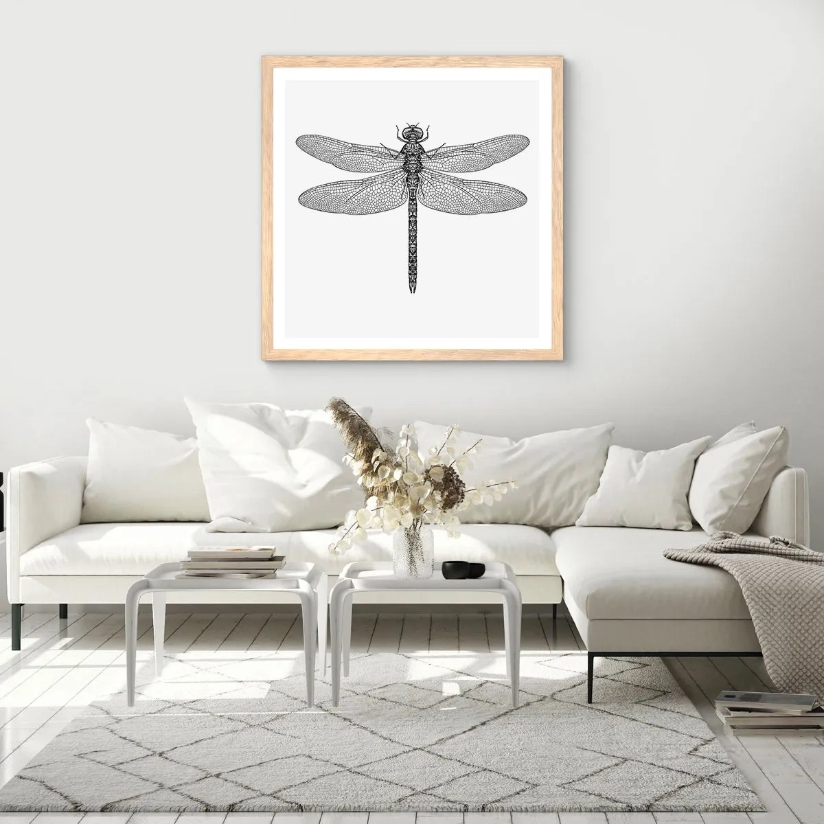 Poster in einem Rahmen aus heller Eiche - Präzision der Natur - 40x40 cm