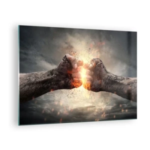 Glasbild - Bild auf glas - Stehen Sie dem Kampf gegenüber - 70x50cm - Steh auf für einen Kampf - Moderne Wanddekoration für Wohnzimmer und Schlafzimmer ARTTOR