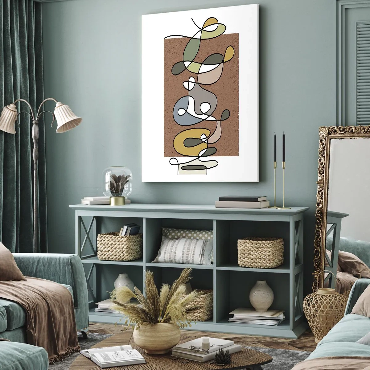 Bild auf Leinwand - Leinwandbild - Abstraktion, die ein Lächeln wert ist - 45x80 cm