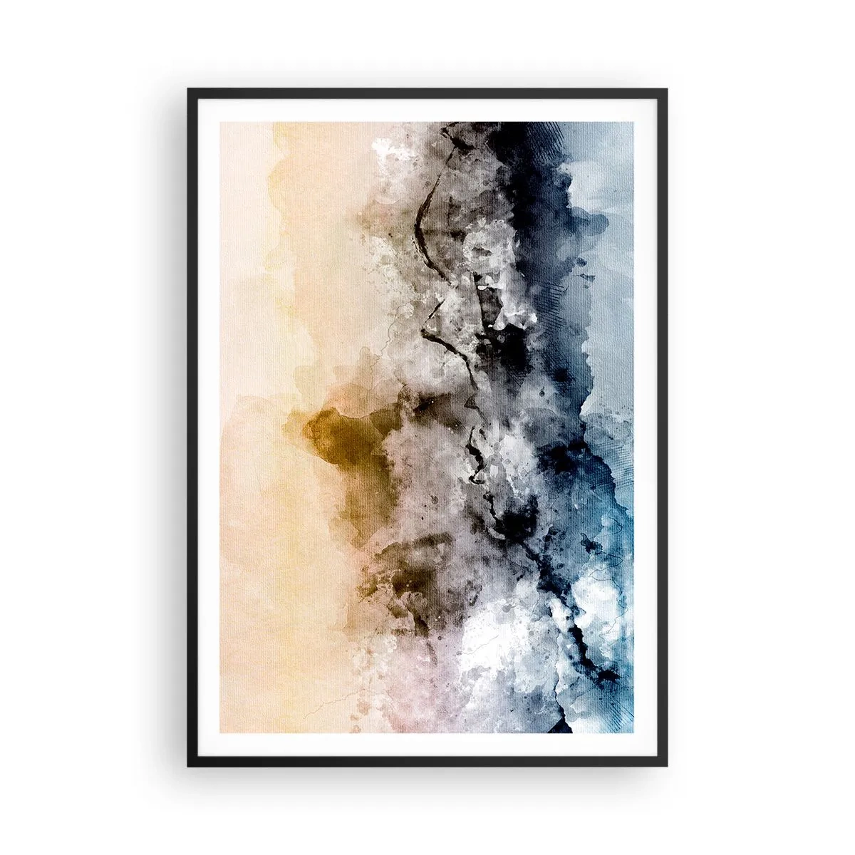 Poster in einem schwarzem Rahmen - In einer Nebelwolke ertrunken - 70x100 cm