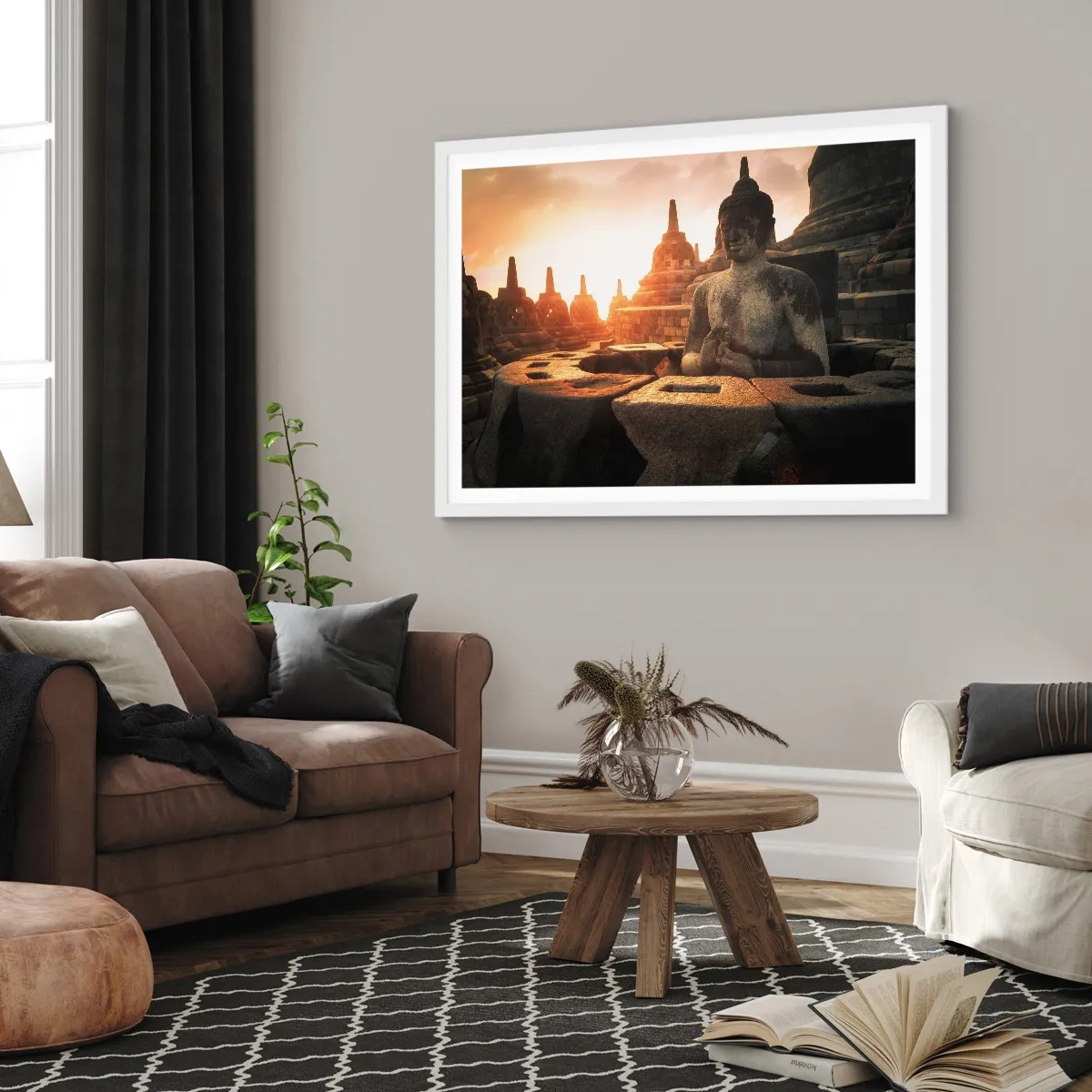 Poster in einem weißen Rahmen - Wetter der großen Weisheit - 100x70 cm