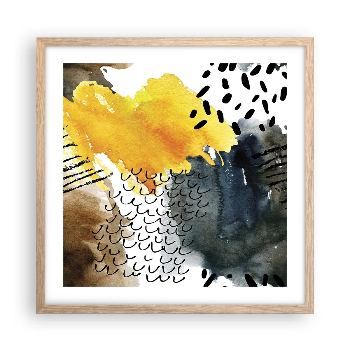 Poster in einem Rahmen aus heller Eiche - Ein Treffen der Elemente der Natur - 50x50 cm