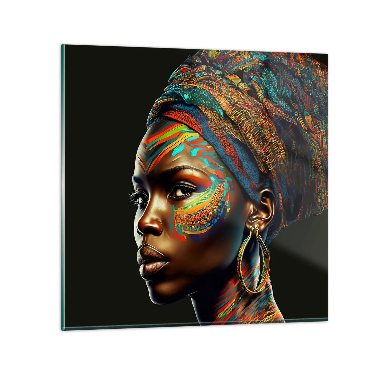 Glasbild - Bild auf glas - Afrikanische Königin - 30x30 cm