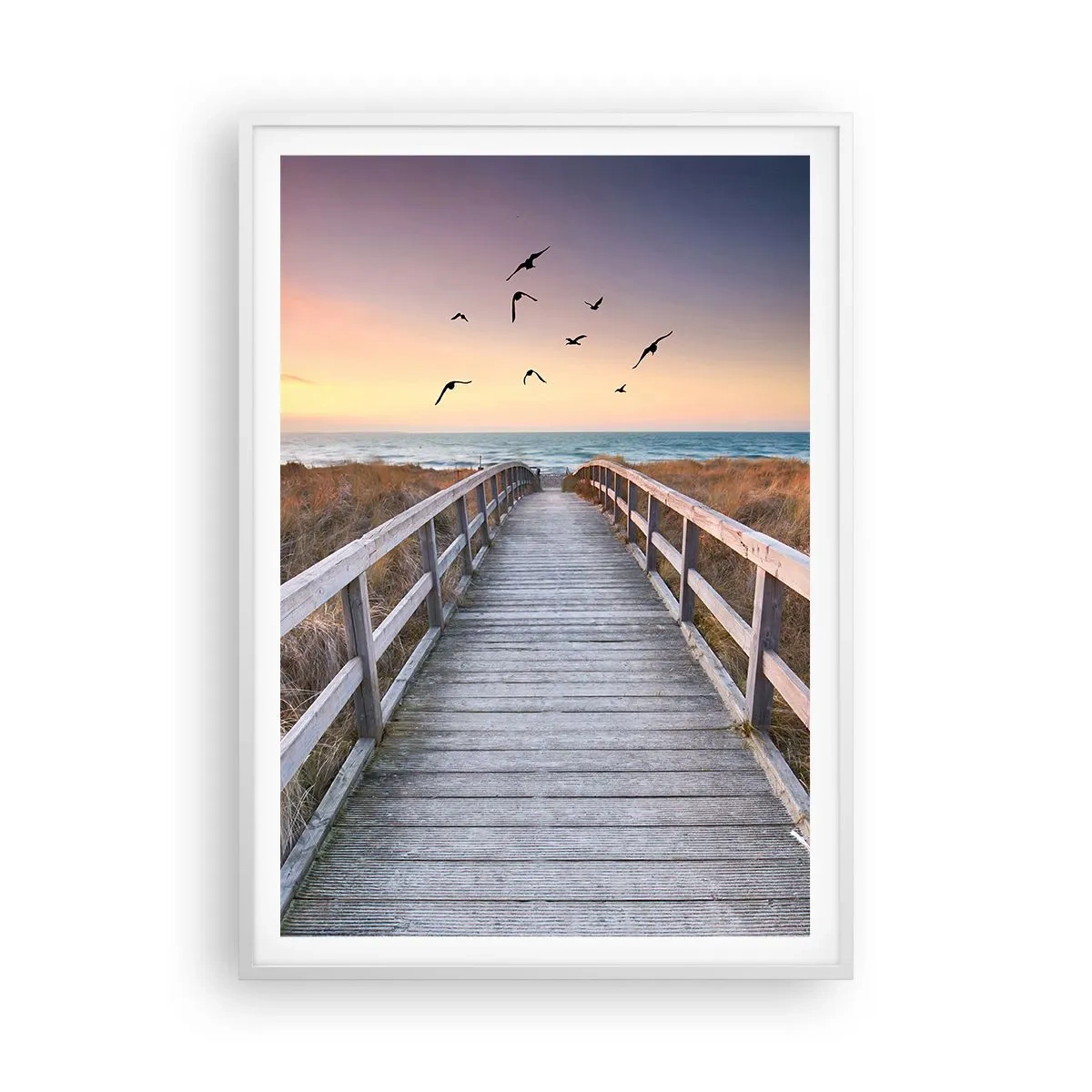 Poster in einem weißen Rahmen - Der Raum für Auffliegen - 70x100 cm