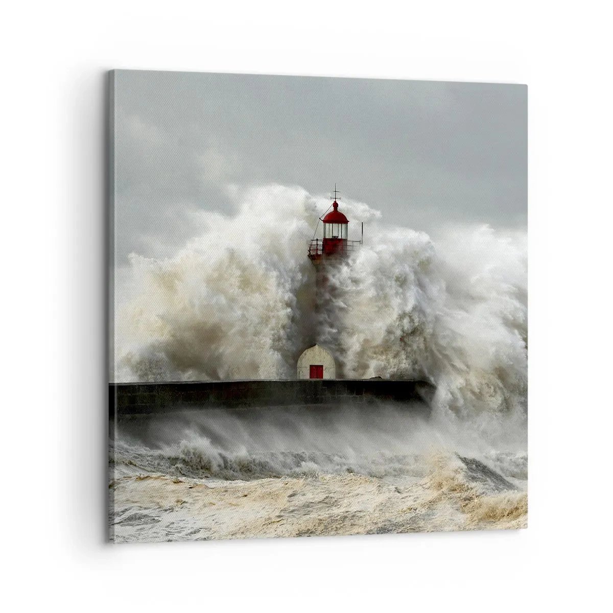 Bild auf Leinwand - Leinwandbild - Die Wut des Ozeans - 60x60 cm