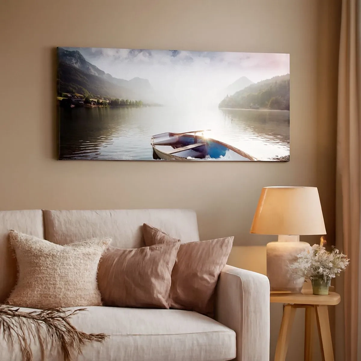Bild auf Leinwand - Leinwandbild - Am tollen und klaren Wasser - 100x40 cm