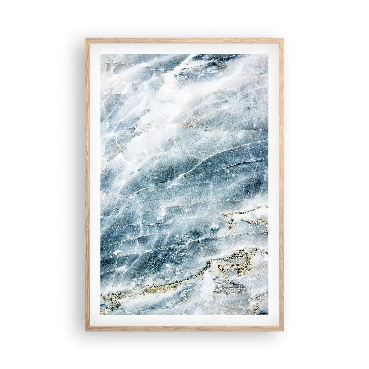 Poster in einem Rahmen aus heller Eiche - Eiswelt - 61x91 cm