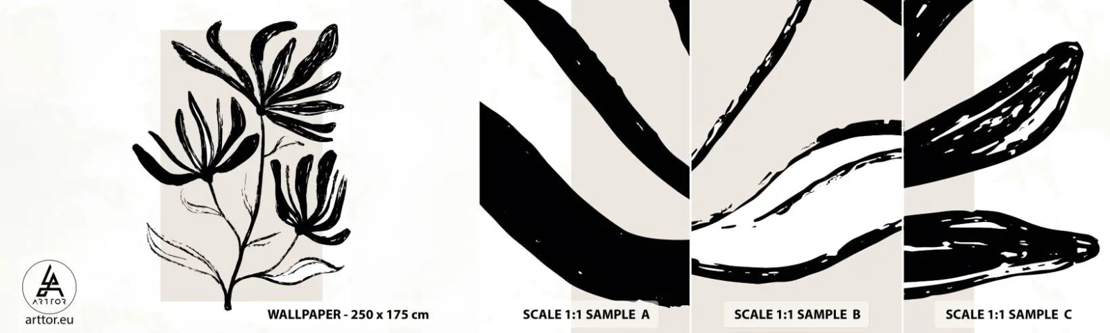 Fototapetenmuster Standard Eco - Skizze für das Herbarium - Blume, Minimalistisch, Modern - 100x30 cm