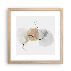 Poster in einem Rahmen aus heller Eiche - Luftperlen - 30x30 cm