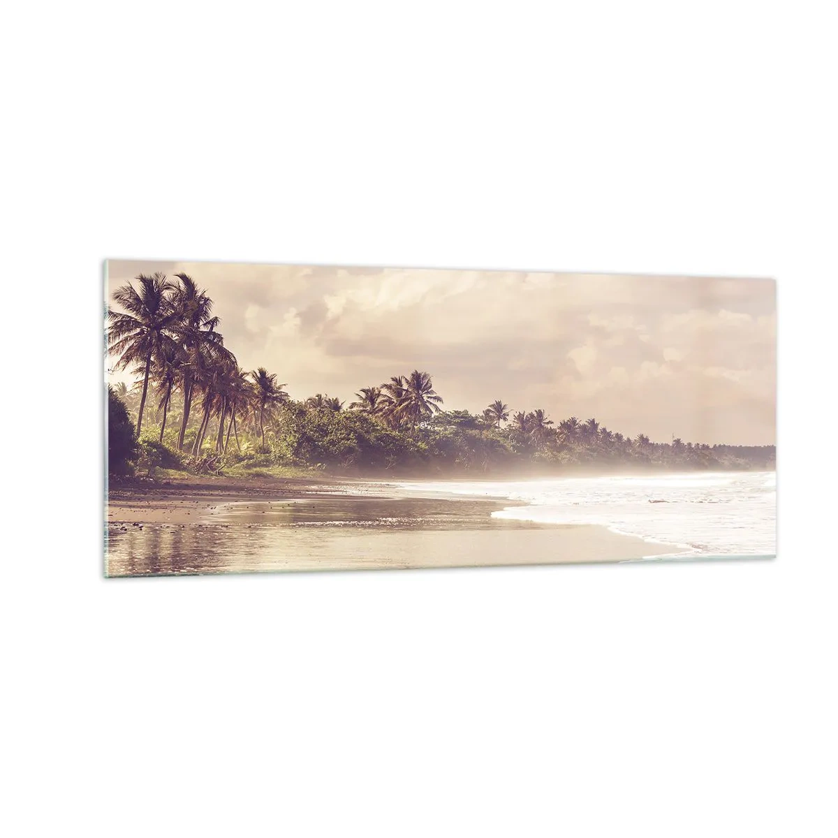 Glasbild - Bild auf glas - Die Liebkosung der Wellen - 100x40 cm