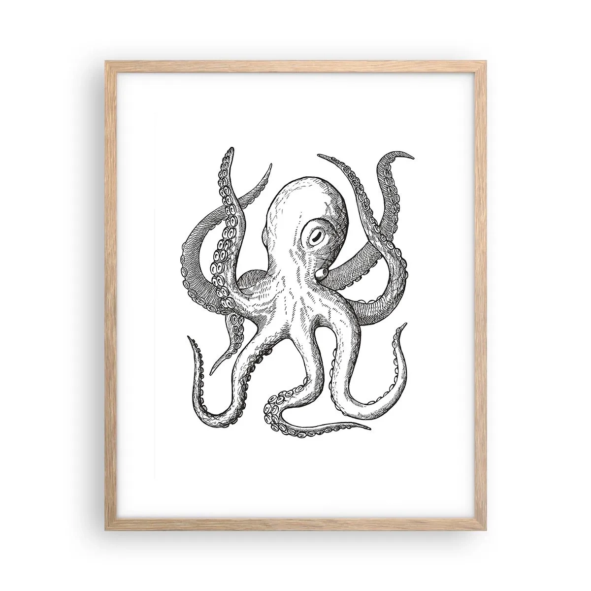 Poster in einem Rahmen aus heller Eiche - Mit den Wellen tanzen - 40x50 cm