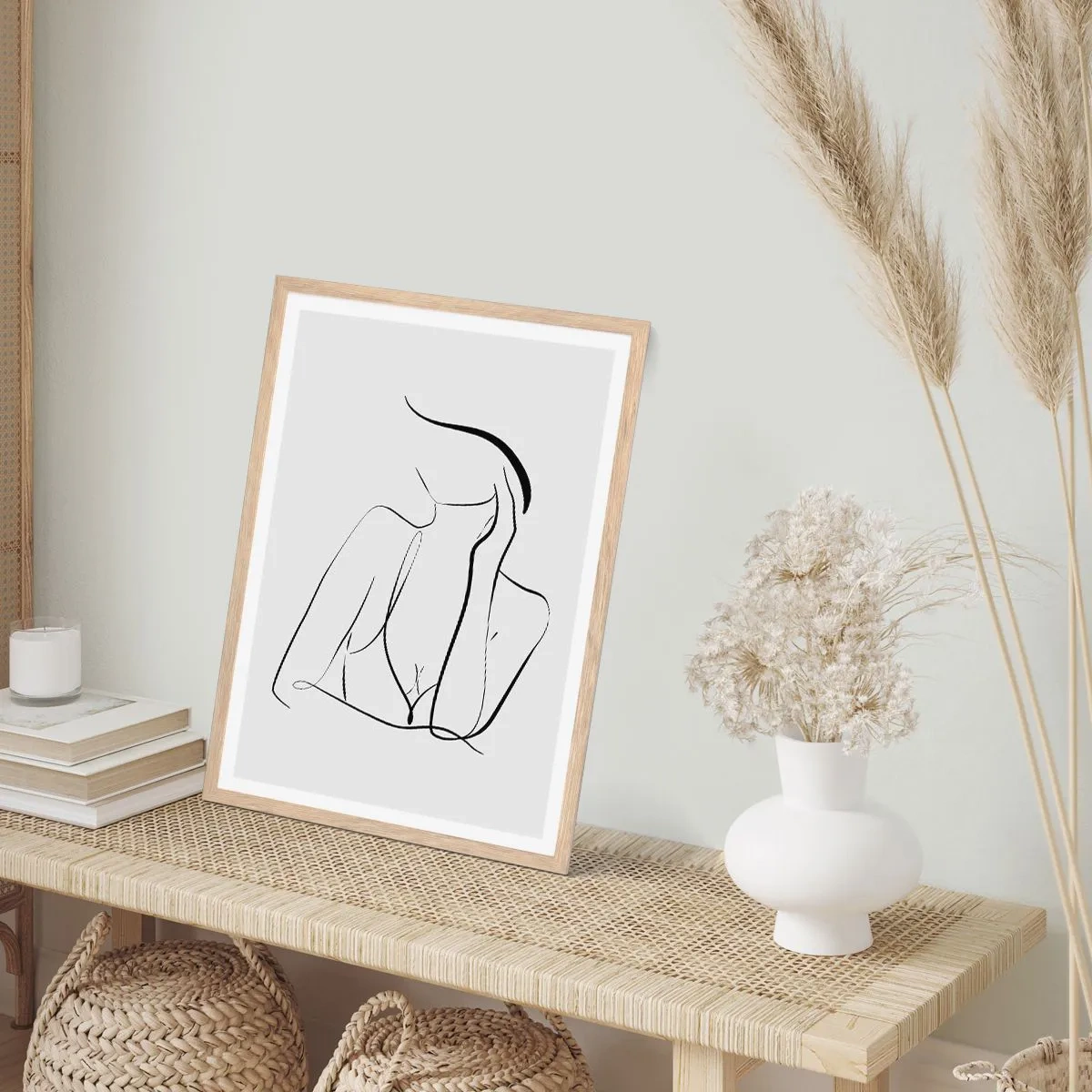 Poster in einem Rahmen aus heller Eiche - Auf der Traumwelle - 30x40 cm