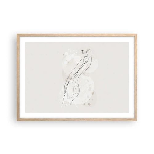 Poster in einem Rahmen aus heller Eiche - Der Blick schweift - 70x50 cm